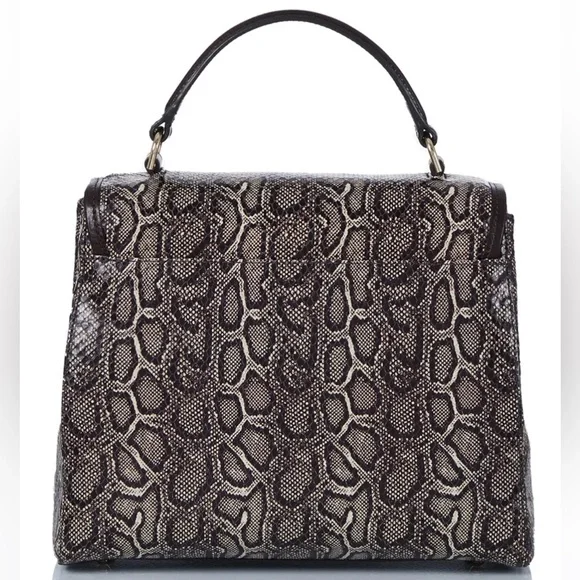 NWT-Brahmin-Rene-Expresso Caswell Satchel-Non Melbourne Croc-Mini Python-$395 - Picture 15 of 16